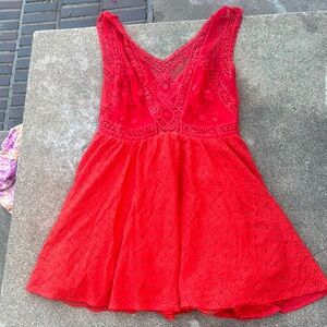 Free People Red Lace Dress